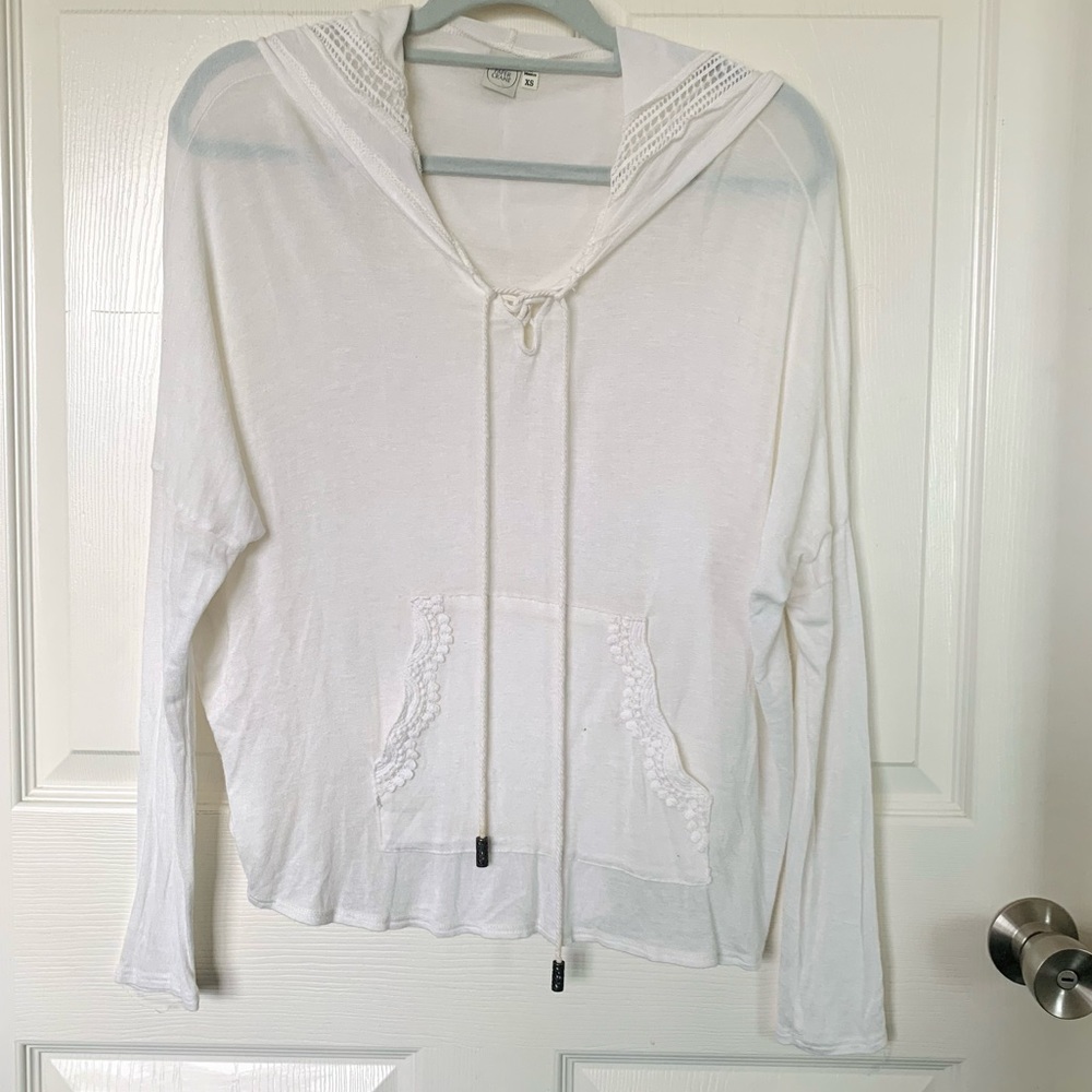 Paper Crane Tie Front Oversized Long Sleeve Pullover